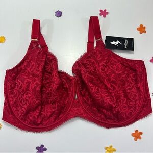 Sculptress By Panache Red Estel Full Cup Underwire Bra 42H NWOT